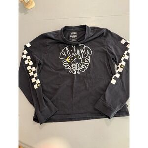 Vans Kids 100% Cotton "Vans Off The Wall" Black Long Sleeve Shirt Size XL